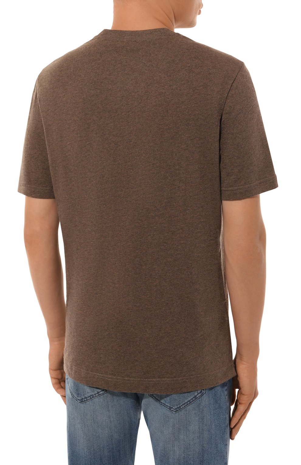 Футболка из хлопка и кашемира CAPOBIANCO коричневого цвета по цене 31250 руб., арт. 17M660.WS00., фото 4 Футболка из хлопка и кашемира CAPOBIANCO, арт. 17M660.WS00., фото 4