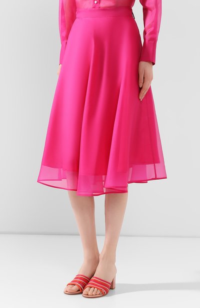 Шелковая юбка MSGM фуксия цвета по цене 39950 руб., арт. 2842MDD110 207303, фото 3 Шелковая юбка MSGM, арт. 2842MDD110 207303, фото 3