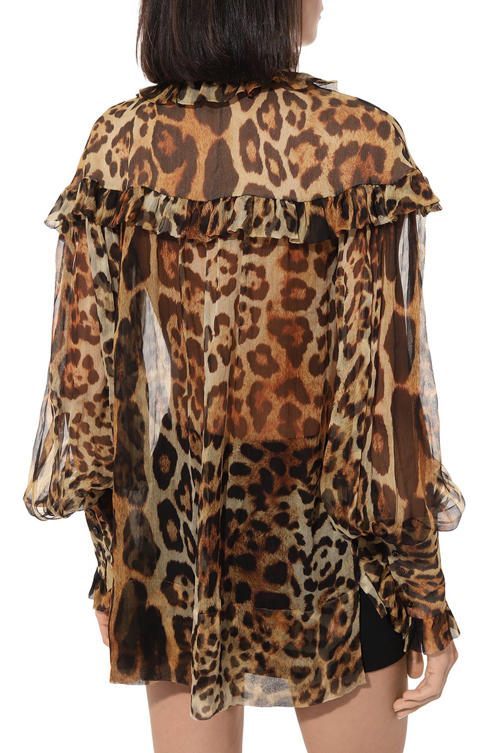 Шелковая блузка YANA DRESS леопардового цвета по цене 165000 руб., арт. 1-26-073-4205, фото 4 Шелковая блузка YANA DRESS, арт. 1-26-073-4205, фото 4