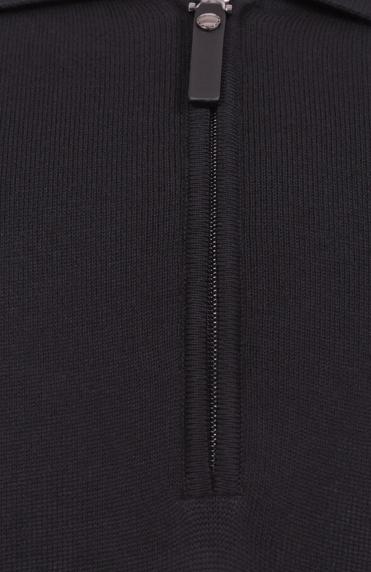 Мужская хлопковое поло CANALI черного цвета, арт. C0454/MK00145 | Фото 6 (Длина (для топов): Стандартные; Рукава: Короткие; Материал внешний: Хлопок; Принт: Без принта; Кросс-КТ: Трикотаж; Застежка: Молния; Стили: Кэжуэл; Автоматизация Т�О: Проставлено; Детали: Без декора; Автоматизация состава: Проставлено)