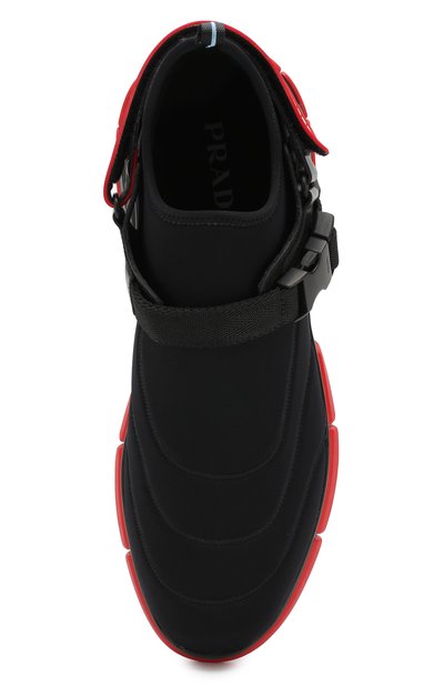 Текстильные кроссовки с застежкой фастекс PRADA, арт. 4D3359-3J1D-F0N98, фото 5