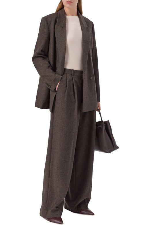 Брюки из шерсти и кашемира 12 STOREEZ 133827 Коричневый  133827 Фото 2