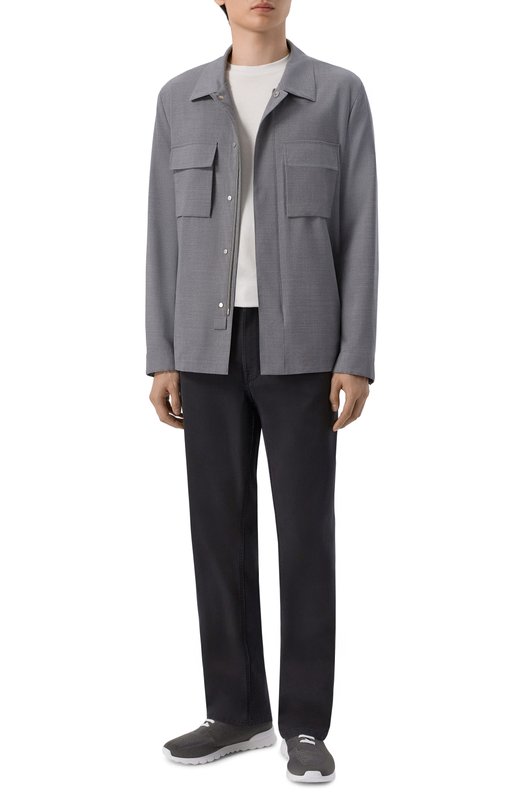 Текстильные кроссовки Kiton USSFITSN01152 Серый  USSFITSN01152 Фото 2