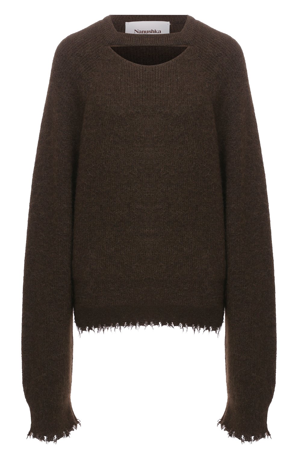 Шерстяной пуловер NANUSHKA, арт. CHAMELI_MIDNIGHT KHAKI_DIAM0ND KNIT, фото 1