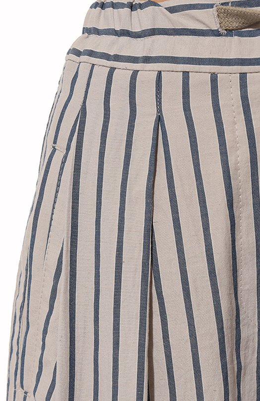 Брюки из хлопка и льна Brunello Cucinelli MH564B1312 Кремовый  MH564B1312 Фото 5