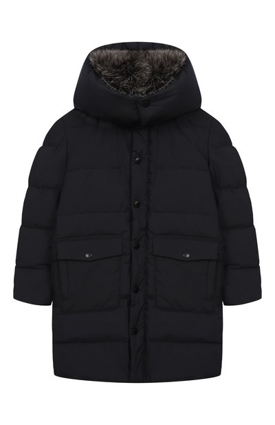 Пуховое пальто с отделкой из песца YVES SALOMON ENFANT, арт. 26WEM908XXJ16G/12A-14A