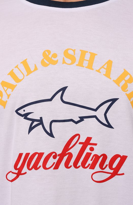 Хлопковая футболка Paul&Shark C0P1006 Белый  C0P1006 Фото 5