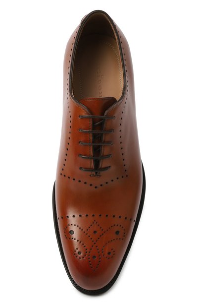 Кожаные оксфорды KITON коричневого цвета по цене 420000 руб., арт. USSA090N00101, фото 5 Кожаные оксфорды KITON, арт. USSA090N00101, фото 5