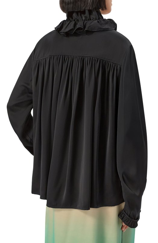 Блузка из вискозы Jil Sander J01DL0163/J65022 Чёрный  J01DL0163/J65022 Фото 4