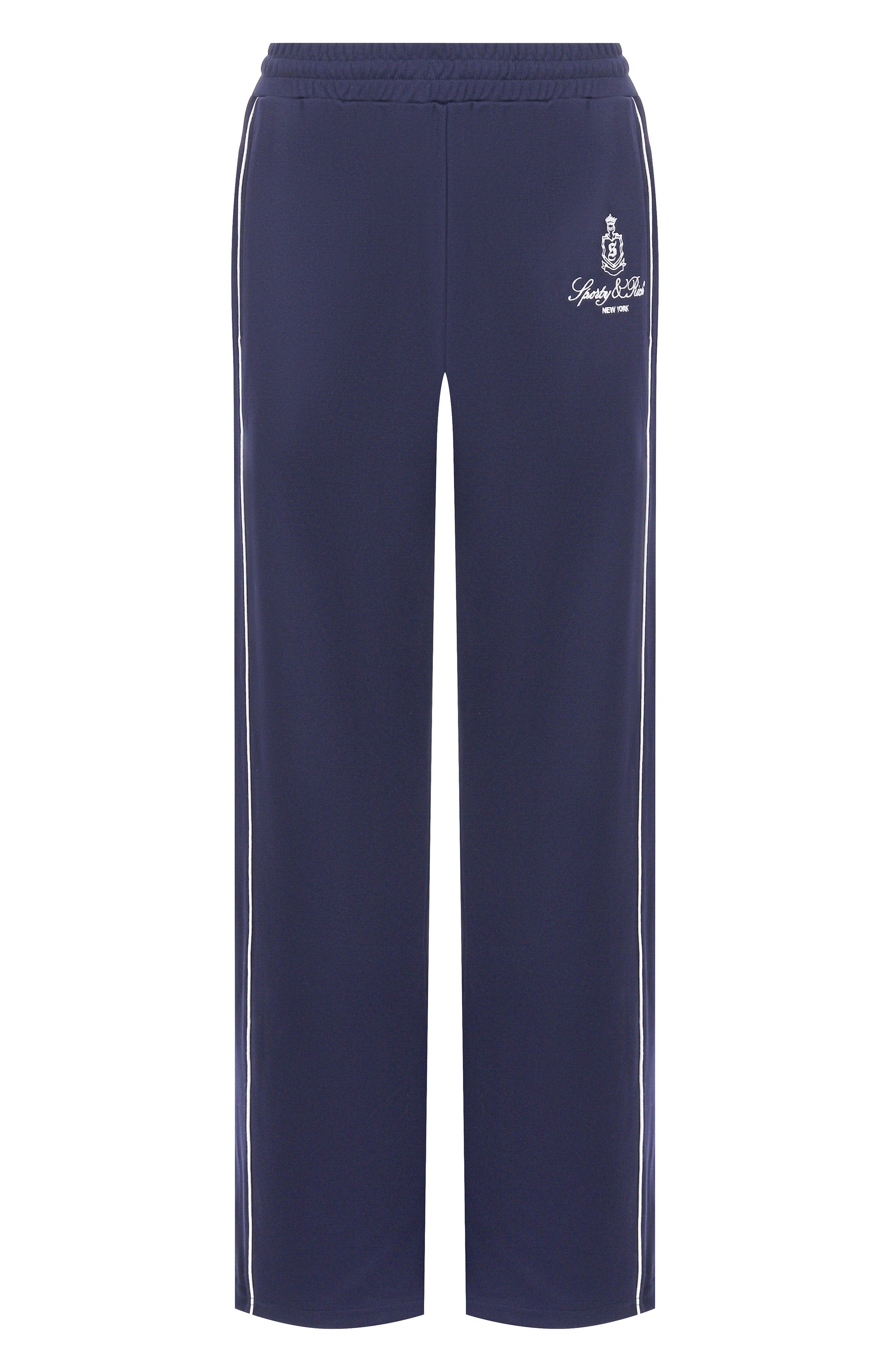 Брюки SPORTY AND RICH синего цвета по цене 26100 руб., арт. PA044508205BL32, фото 1 Брюки SPORTY AND RICH, арт. PA044508205BL32, фото 1