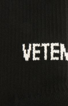 Мужские хлопковые носки VETEMENTS черного цвета, арт. UA52S0200B 2906/M | Фото 2 (Кросс-КТ: бельё; Материал сплава: Проставлено; Нос: Не проставлено; Материал внешний: Хлопок)