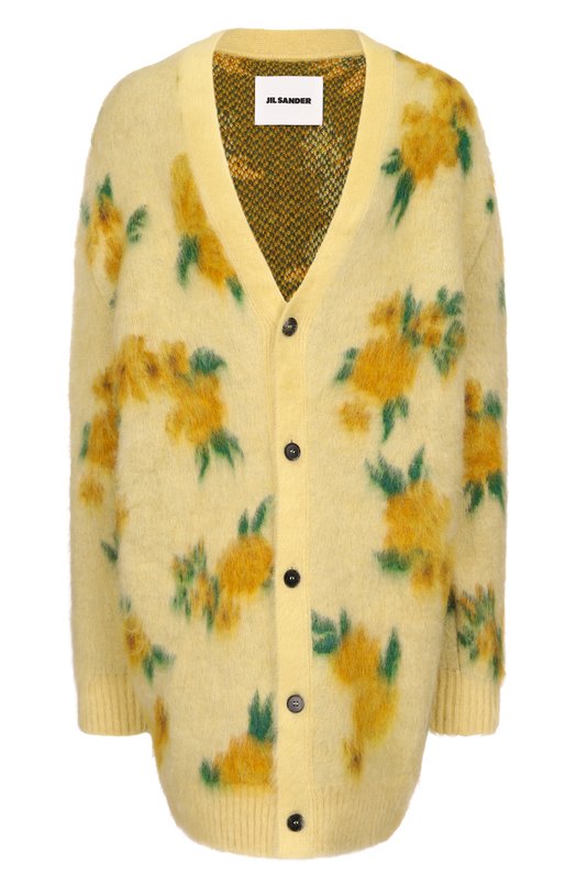 Кардиган из шерсти и шелка Jil Sander J02HP0042/J14785 Жёлтый J02HP0042/J14785