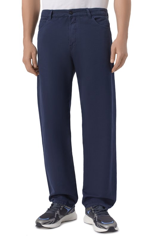 Брюки из хлопка и льна C.P. Company 20CMPA305A/110626G Синий  20CMPA305A/110626G Фото 3