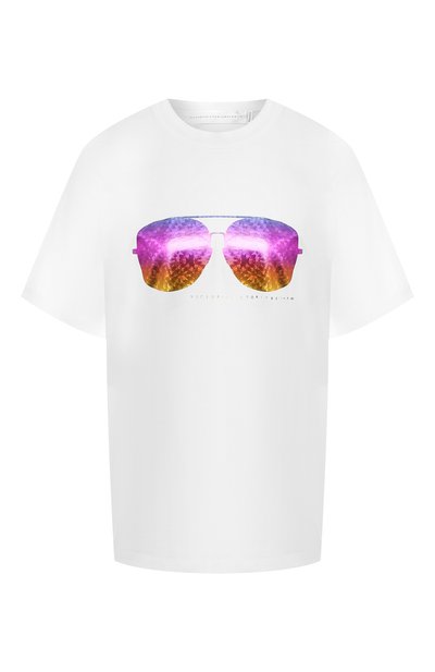 Женская хлопковая футболка VICTORIA, VICTORIA BECKHAM, арт. JYVV 103C PSS19 PRNTED C0TT0N JERSEY