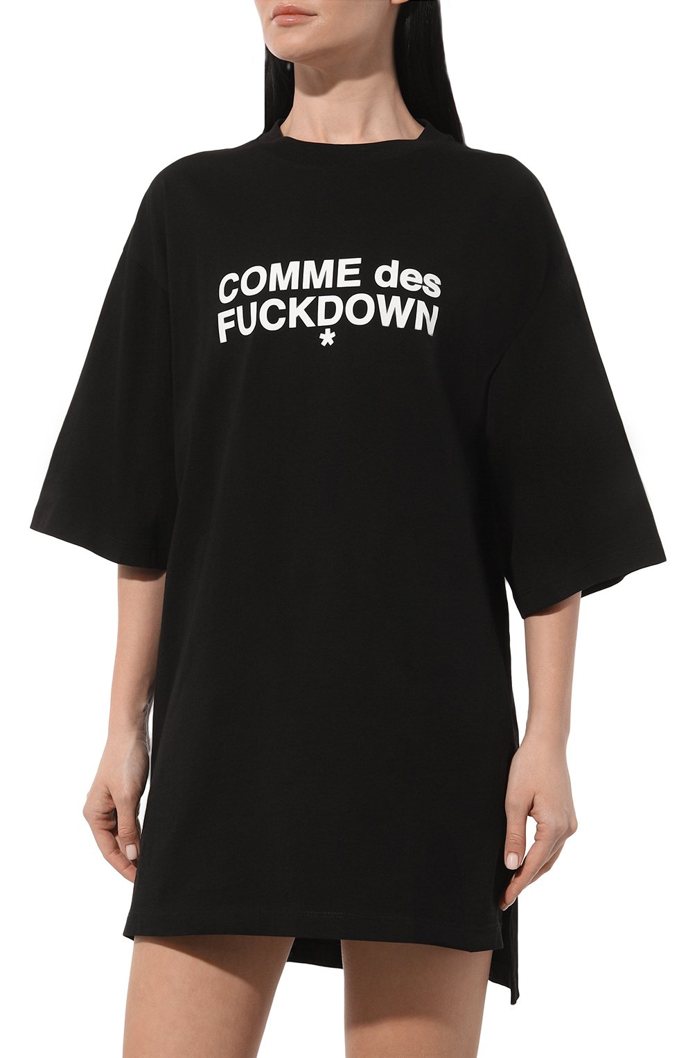 Хлопковое платье COMME DES FUCKDOWN черного цвета по цене 9920 руб., арт. CFABW00013, фото 3 Хлопковое платье COMME DES FUCKDOWN, арт. CFABW00013, фото 3