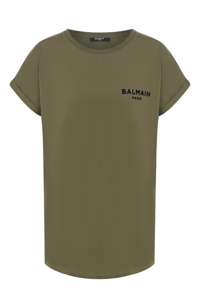 Женская хлопковая футболка BALMAIN, арт. TF11351/I382