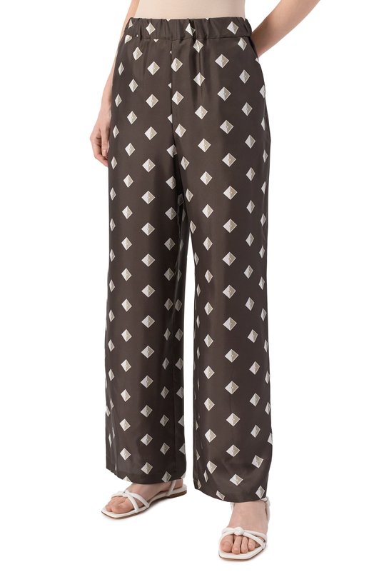 Шелковые брюки Max Mara Leisure B0A Коричневый  B0A Фото 3