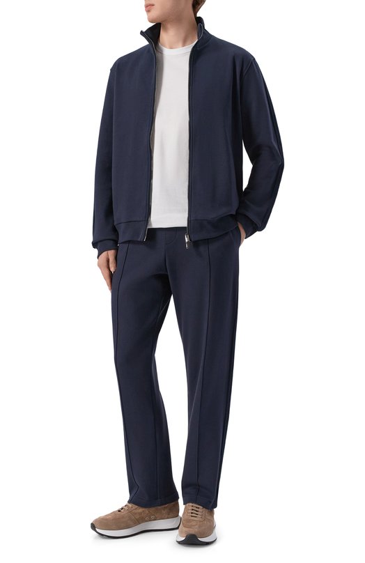 Хлопковая толстовка Canali T0942/MJ02447 Синий  T0942/MJ02447 Фото 2