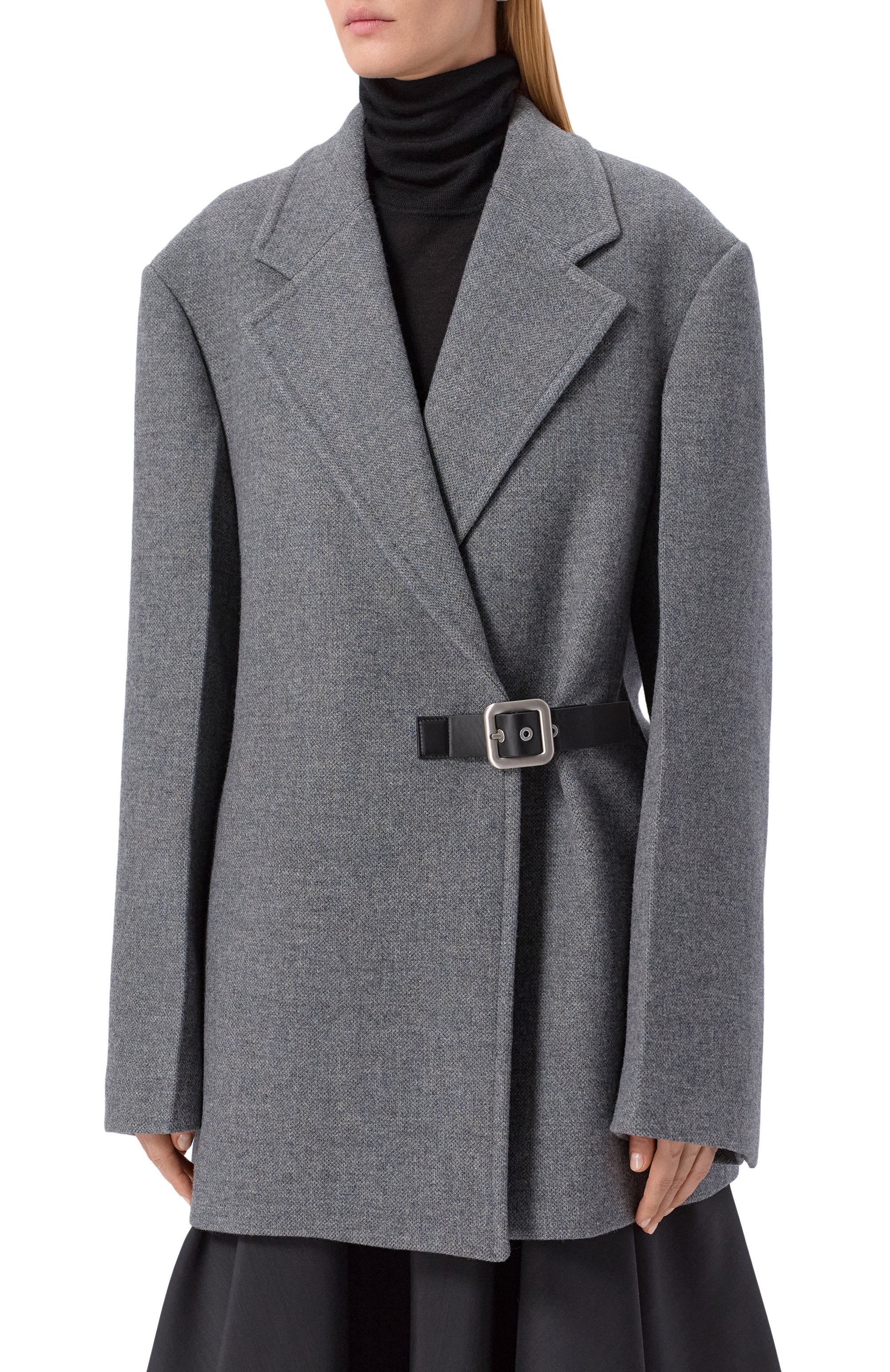 Шерстяное пальто JIL SANDER серого цвета по цене 643000 руб., арт. J02AA0189/J40258, фото 3 Шерстяное пальто JIL SANDER, арт. J02AA0189/J40258, фото 3