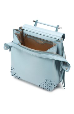 Женский рюкзак wave  TOD’S голубого цвета, арт. XBWAMRGD201MCL | Фото 4 (Материал: Натуральная кожа; Стили: Кэжуэл; Размер: medium; Статус проверки: Проверена категория; Драгоценные камни: Проставлено; Материал сплава: Проставлено)