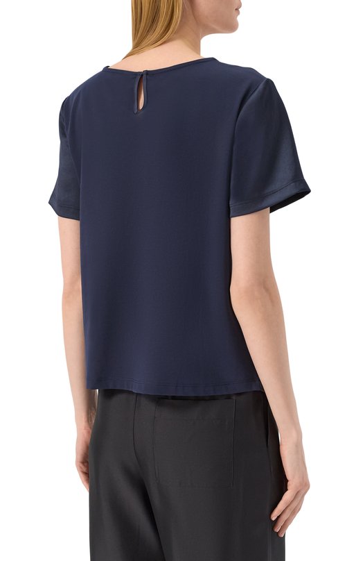 Атласный топ Weekend Max Mara AMBURG0 Синий  AMBURG0 Фото 4