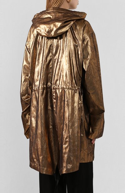 Шелковый плащ DRIES VAN NOTEN бронзового цвета по цене 157500 руб., арт. 201-10236-9366, фото 4 Шелковый плащ DRIES VAN NOTEN, арт. 201-10236-9366, фото 4