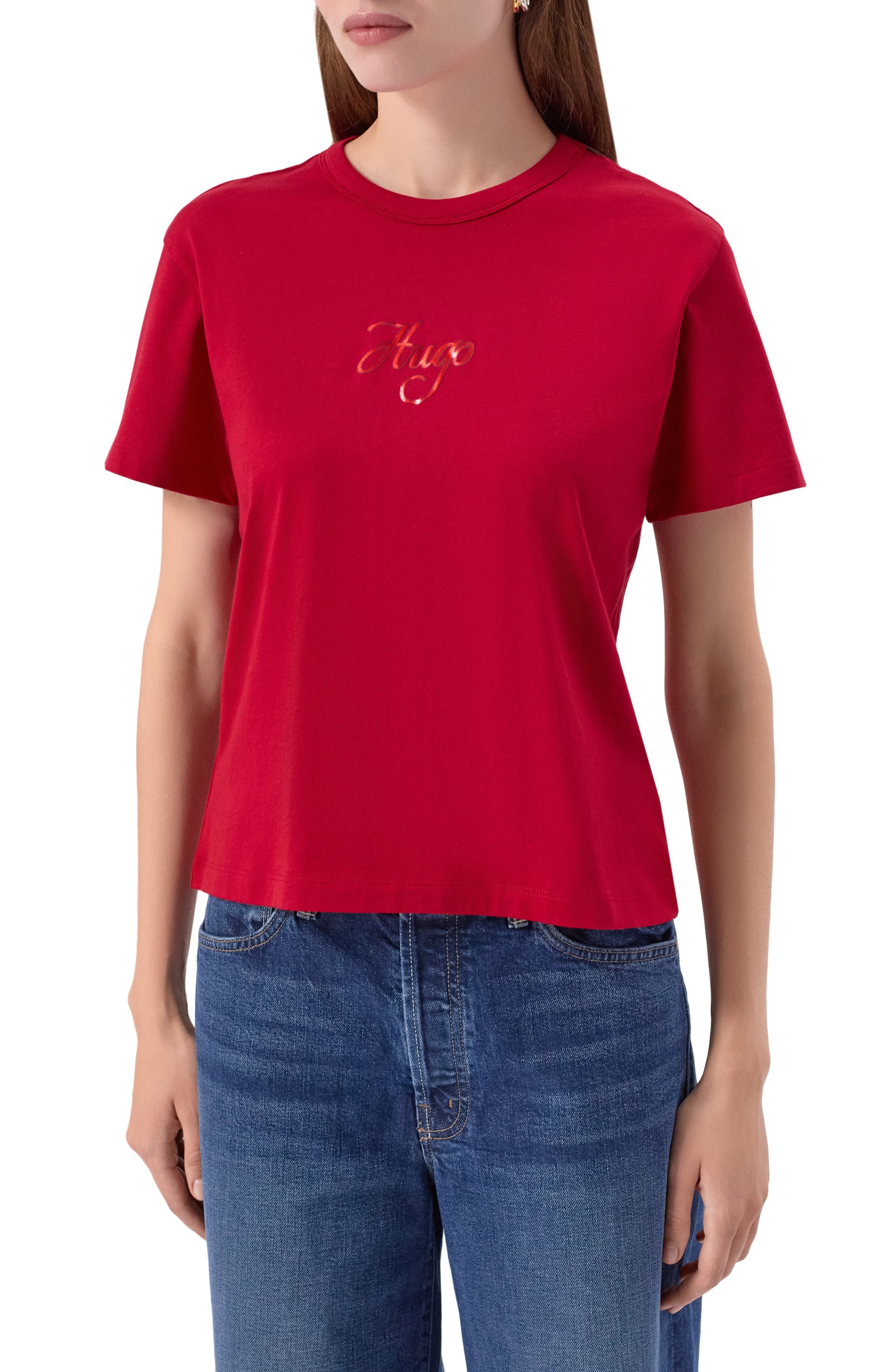 Хлопковая футболка HUGO, арт. 50550117, фото 3