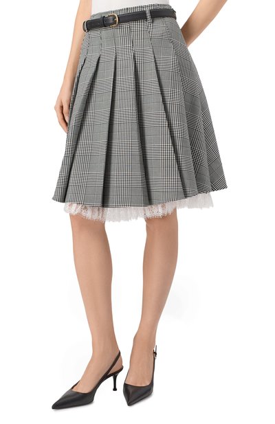 Плиссированная юбка SELF-PORTRAIT, арт. PF25104MSKBW, фото 3