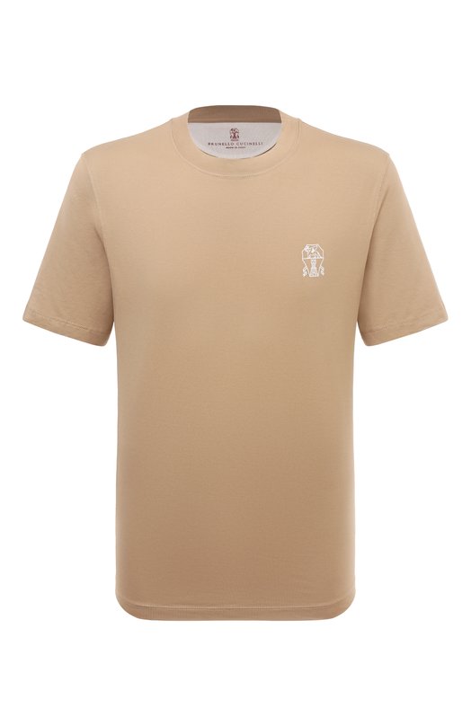Хлопковая футболка Brunello Cucinelli M0B137445G Бежевый M0B137445G