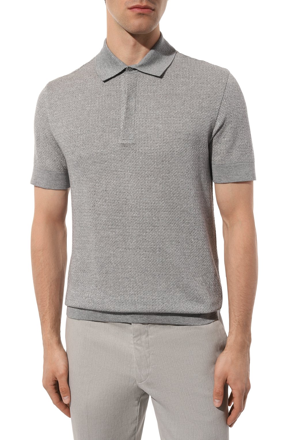 Поло из хлопка и льна ZEGNA, арт. UD372A7/D727, фото 3