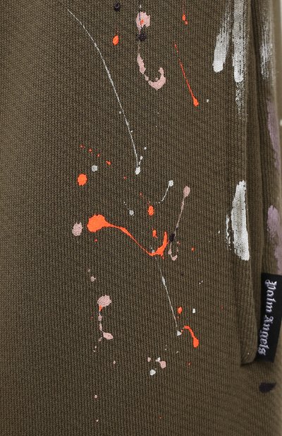 Хлопковые джоггеры PALM ANGELS хаки цвета по цене 56450 руб., арт. PMCH011S21FLE0035618, фото 5 Хлопковые джоггеры PALM ANGELS, арт. PMCH011S21FLE0035618, фото 5