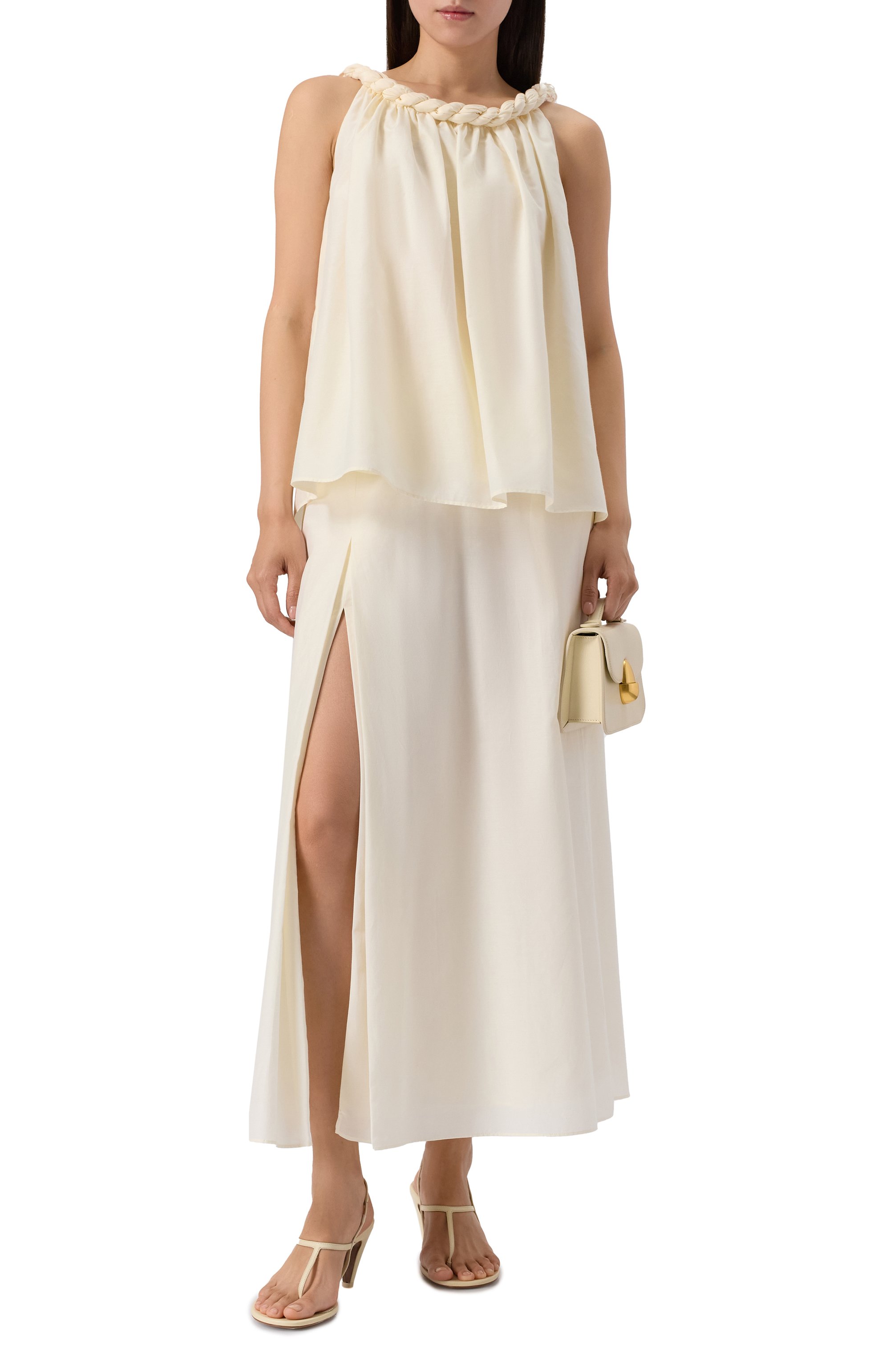 Топ из хлопка и шелка LOULOU DE SAISON кремового цвета по цене 49950 руб., арт. GARIN0, фото 2 Топ из хлопка и шелка LOULOU DE SAISON, арт. GARIN0, фото 2