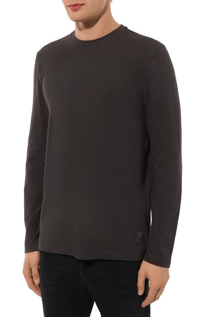 Хлопковый лонгслив CORNELIANI темно-серого цвета по цене 17550 руб., арт. 94G581-9425040, фото 3 Хлопковый лонгслив CORNELIANI, арт. 94G581-9425040, фото 3