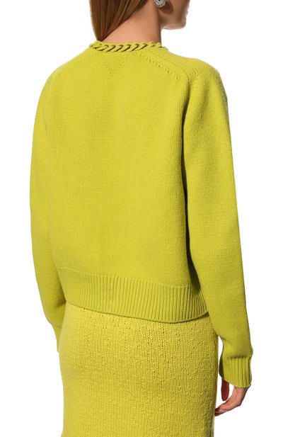 Шерстяной кардиган BOTTEGA VENETA салатового цвета по цене 162500 руб., арт. 684465/V1MF0, фото 4 Шерстяной кардиган BOTTEGA VENETA, арт. 684465/V1MF0, фото 4