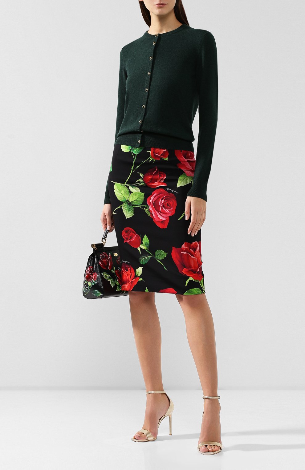 Кашемировый кардиган DOLCE & GABBANA зеленого цвета по цене 113000 руб., арт. FX451T/JAWQP, фото 2 Кашемировый кардиган DOLCE & GABBANA, арт. FX451T/JAWQP, фото 2