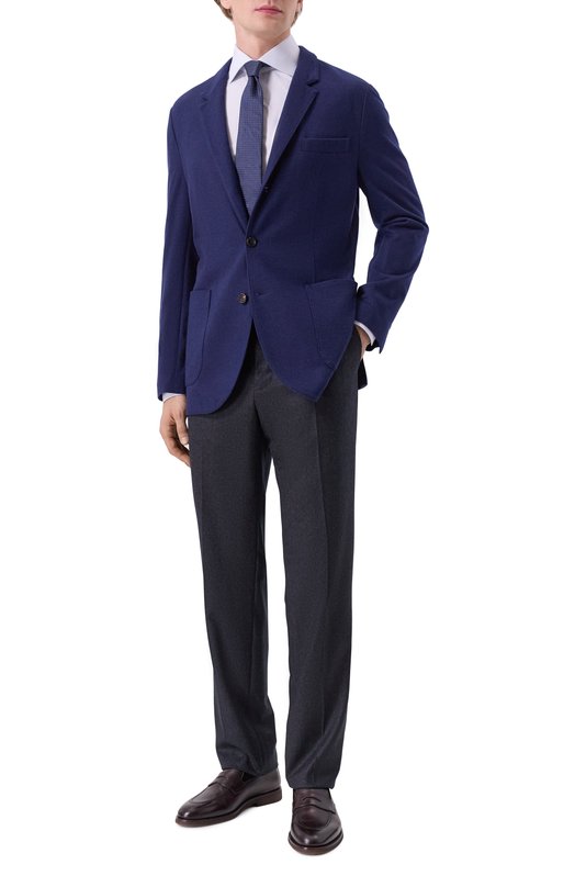 Хлопковая сорочка Brioni RCB10L/0D04H Голубой  RCB10L/0D04H Фото 2