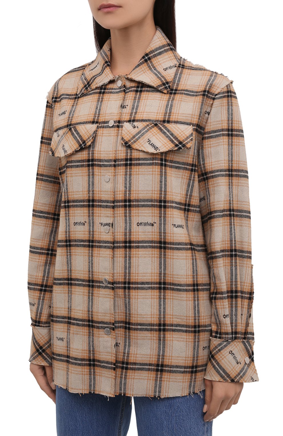 Хлопковая рубашка OFF-WHITE, арт. 0WEA261F21FAB004, фото 3