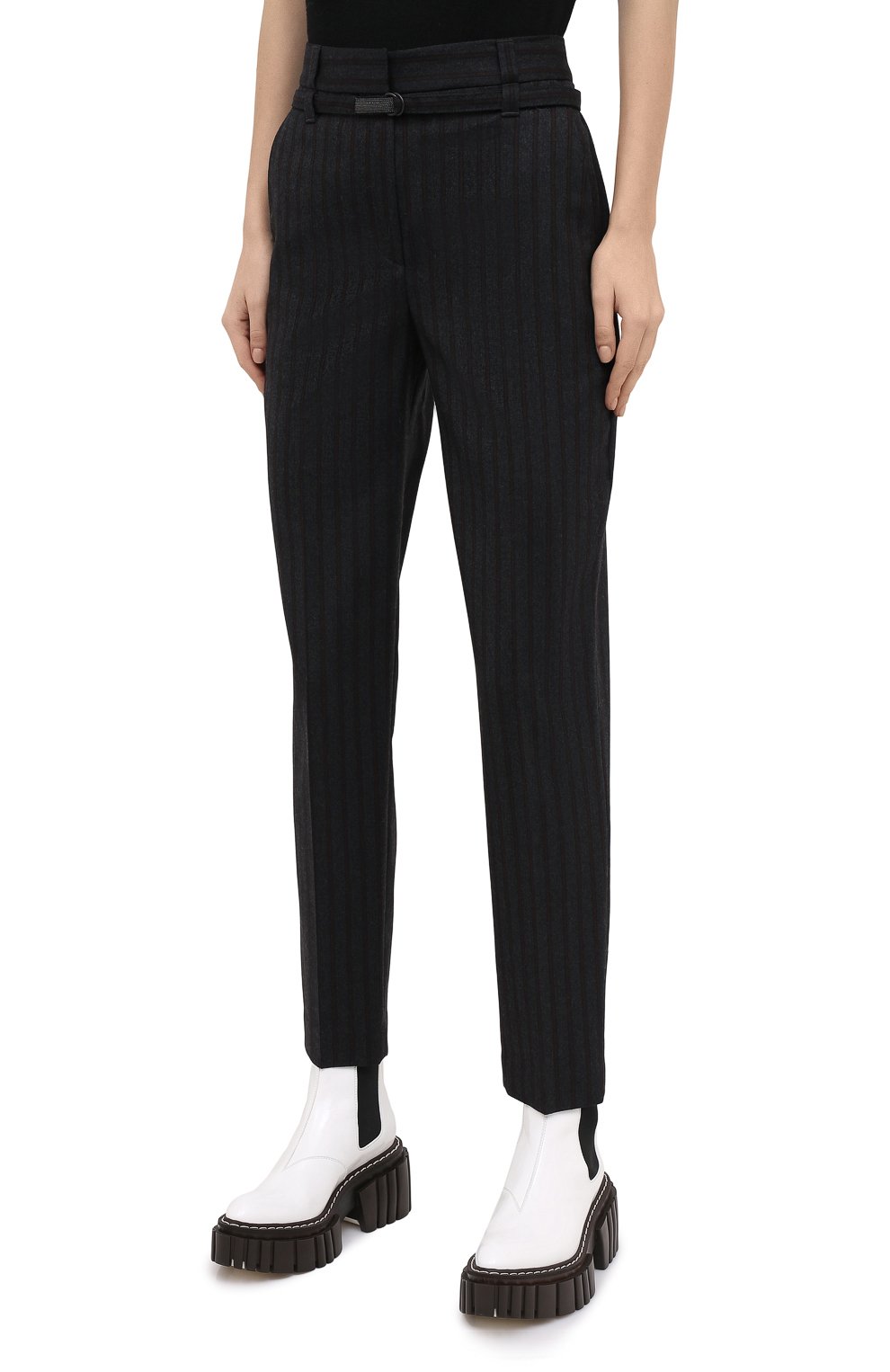Шерстяные брюки BRUNELLO CUCINELLI коричневого цвета по цене 154000 руб., арт. MB580P7497, фото 3 Шерстяные брюки BRUNELLO CUCINELLI, арт. MB580P7497, фото 3