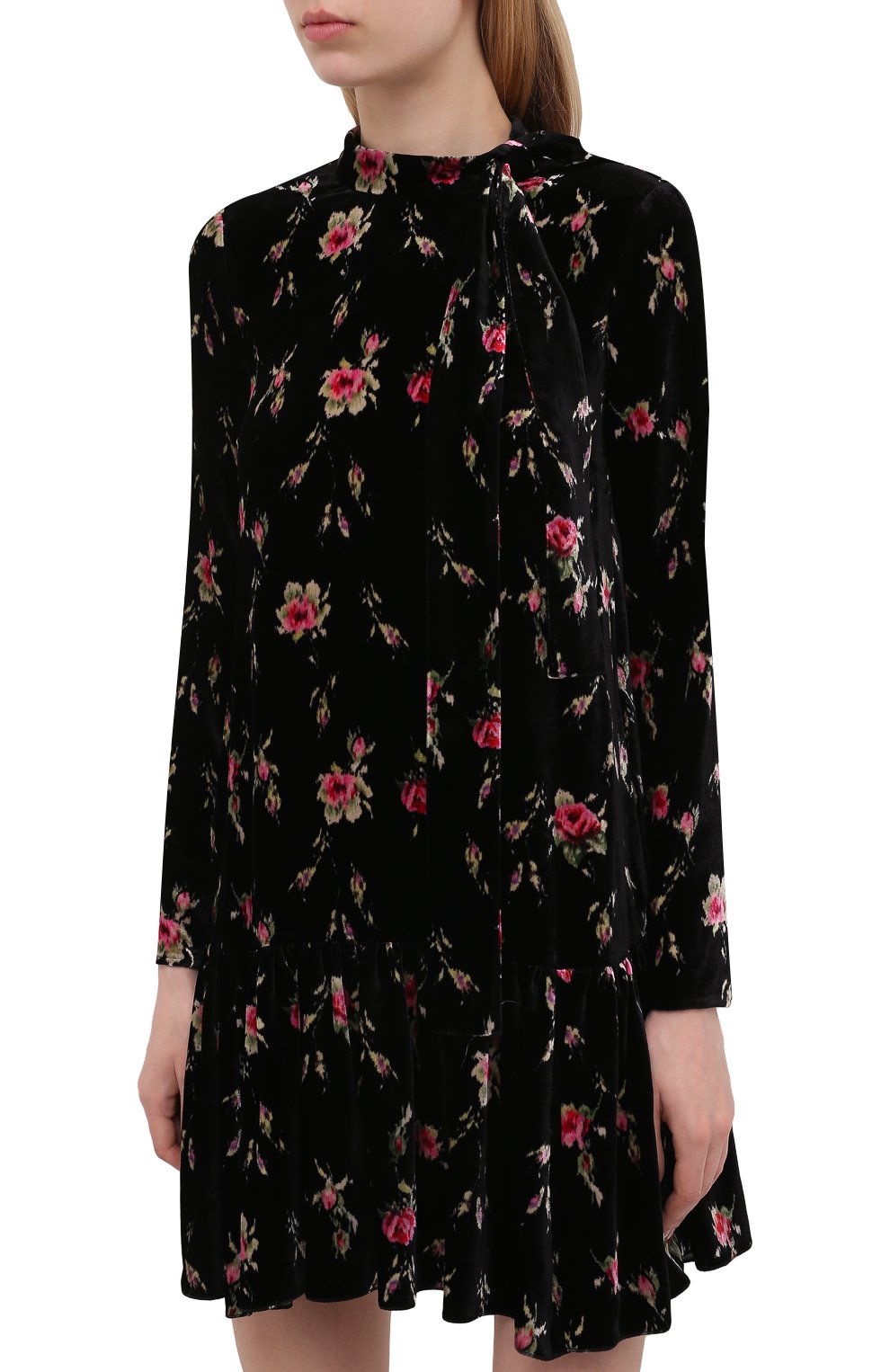 Платье из вискозы и шелка REDVALENTINO черного цвета по цене 106500 руб., арт. WR3VAAM5/601, фото 3 Платье из вискозы и шелка REDVALENTINO, арт. WR3VAAM5/601, фото 3