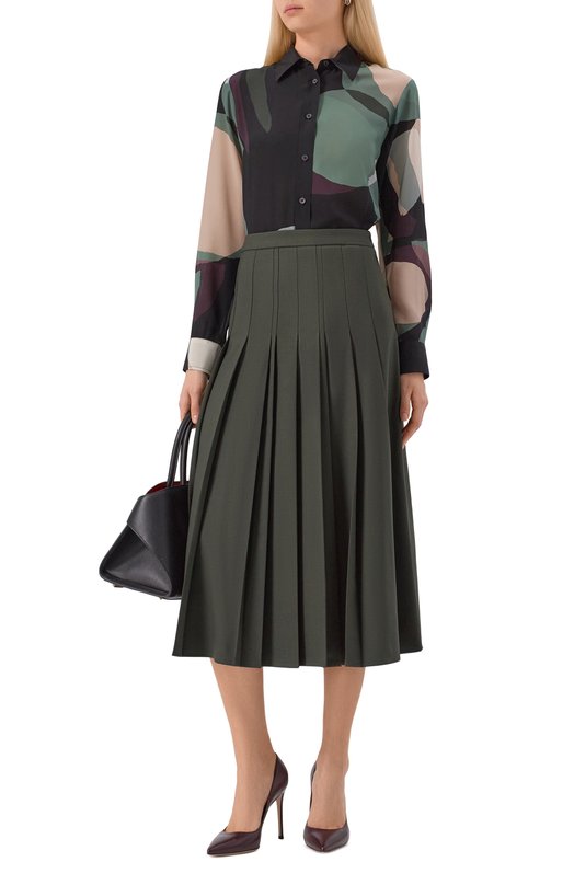 Плиссированная юбка Lorena Antoniazzi G041A/9612 Хаки  G041A/9612 Фото 2