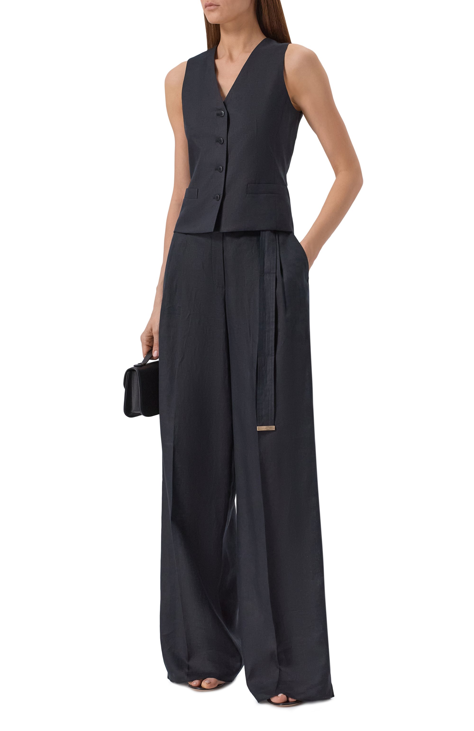 Льняной жилет MAX MARA STUDIO, арт. MSTCARNET, фото 2