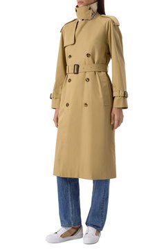 Женский хлопковый тренч BURBERRY бежевого цвета, арт. 8104711 | Фото 8 (Материал подклада: Хлопок; Рукава: Длинные; Материал внешний: Хлопок; Длина (верхняя одежда): Длинные; Стили: Классический; Кросс-КТ: Куртка)