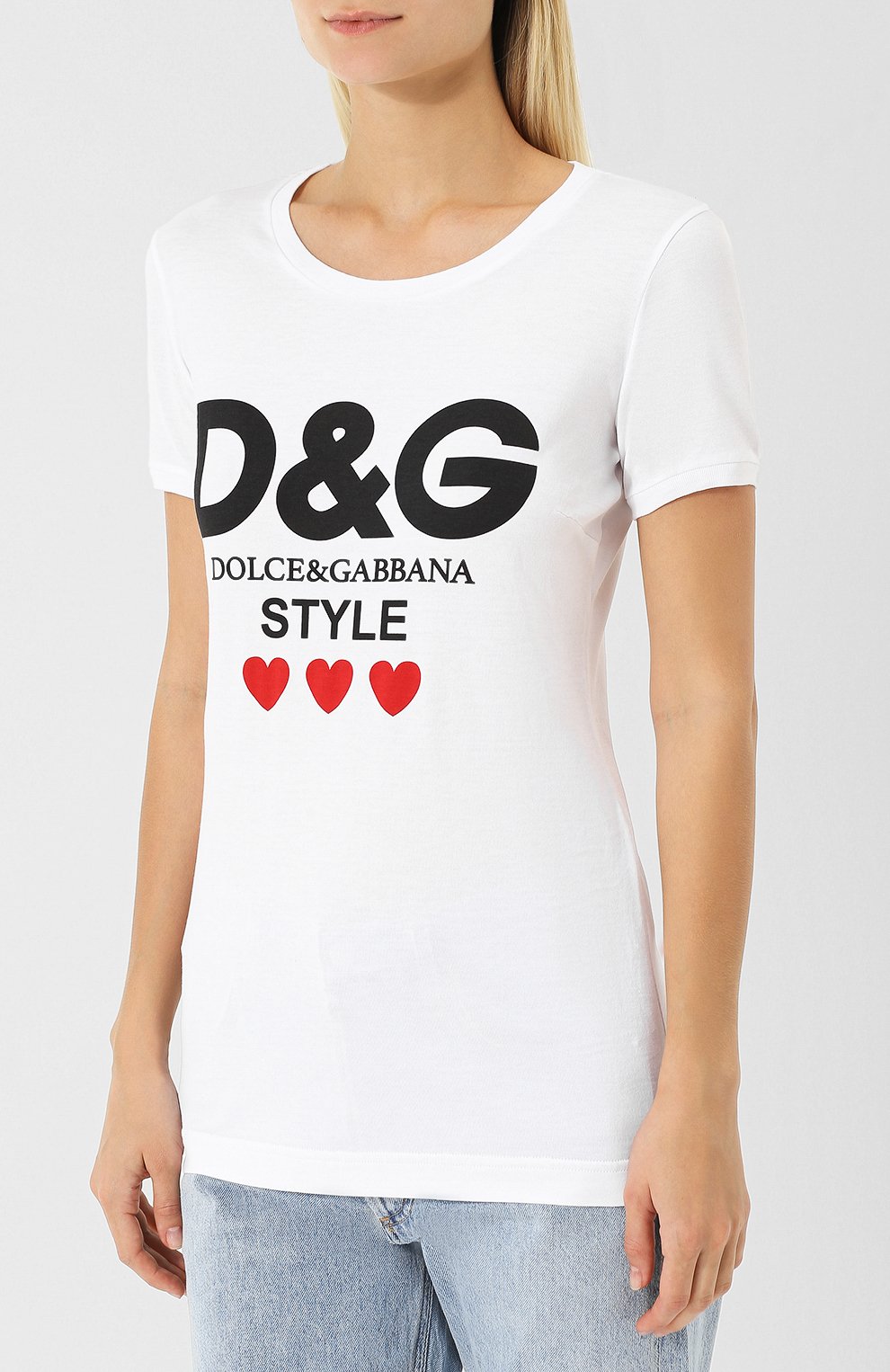Хлопковая футболка с круглым вырезом и логотипом бренда DOLCE & GABBANA, арт. F8H32T/FH734, фото 3