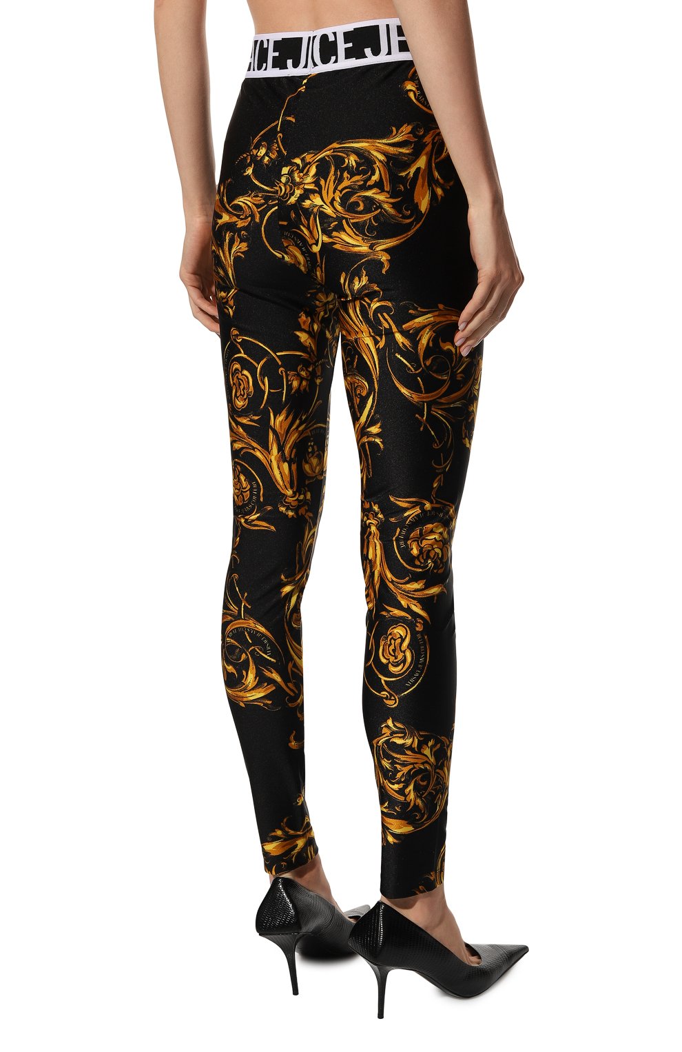 Легинсы VERSACE JEANS COUTURE, арт. 72HAC101-72DP101 LYCRA PRINT GARLAND BLACK/G0LD/JS, фото 4