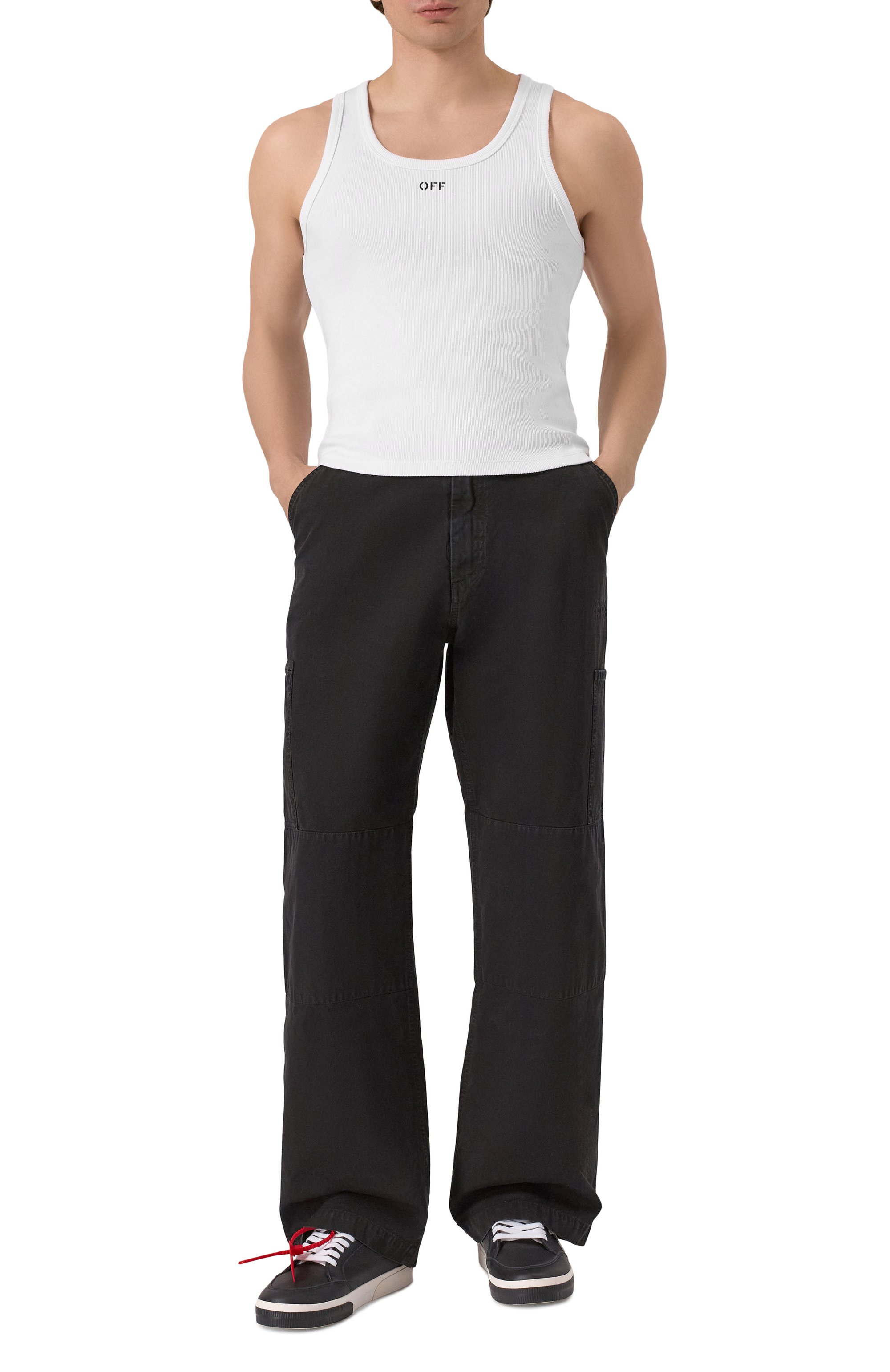 Хлопковая майка OFF-WHITE, арт. 0MUY006C99JER001, фото 2