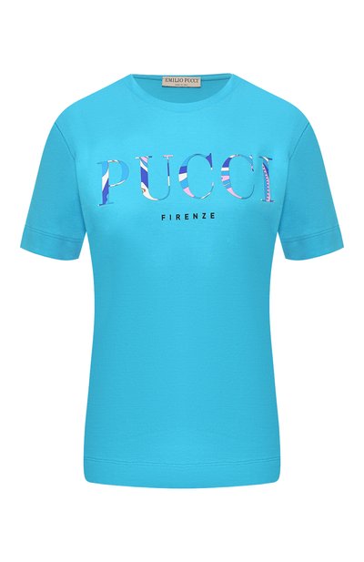 Женская хлопковая футболка EMILIO PUCCI, арт. 0EJP73/0E987