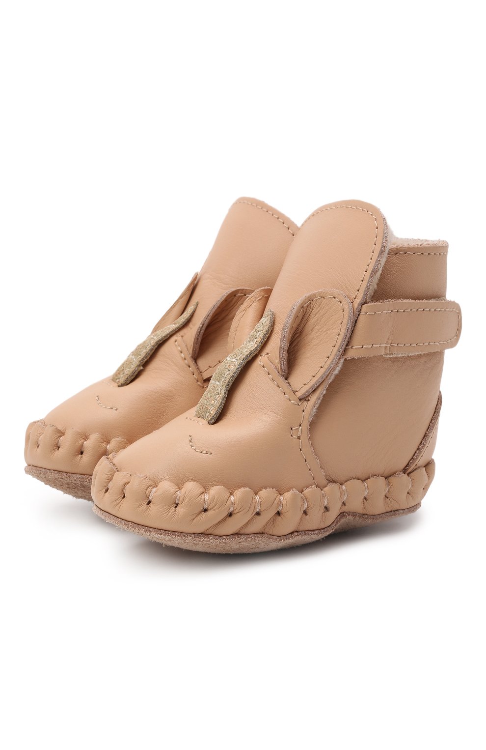 Кожаные пинетки DONSJE AMSTERDAM кремового цвета по цене 7830 руб., арт. 1034001-LE121/0-12M, фото 1 Кожаные пинетки DONSJE AMSTERDAM, арт. 1034001-LE121/0-12M, фото 1