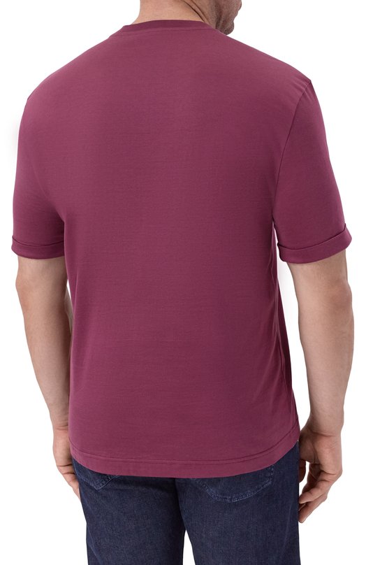 Хлопковая футболка Kiton UMK075312 Бордовый  UMK075312 Фото 4