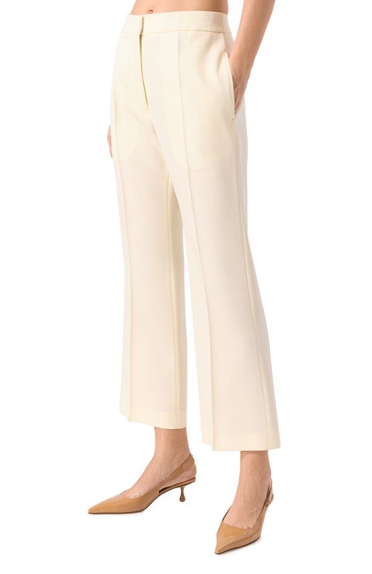 Шерстяные брюки Jil Sander J04KA0006/J40021 Кремовый  J04KA0006/J40021 Фото 3