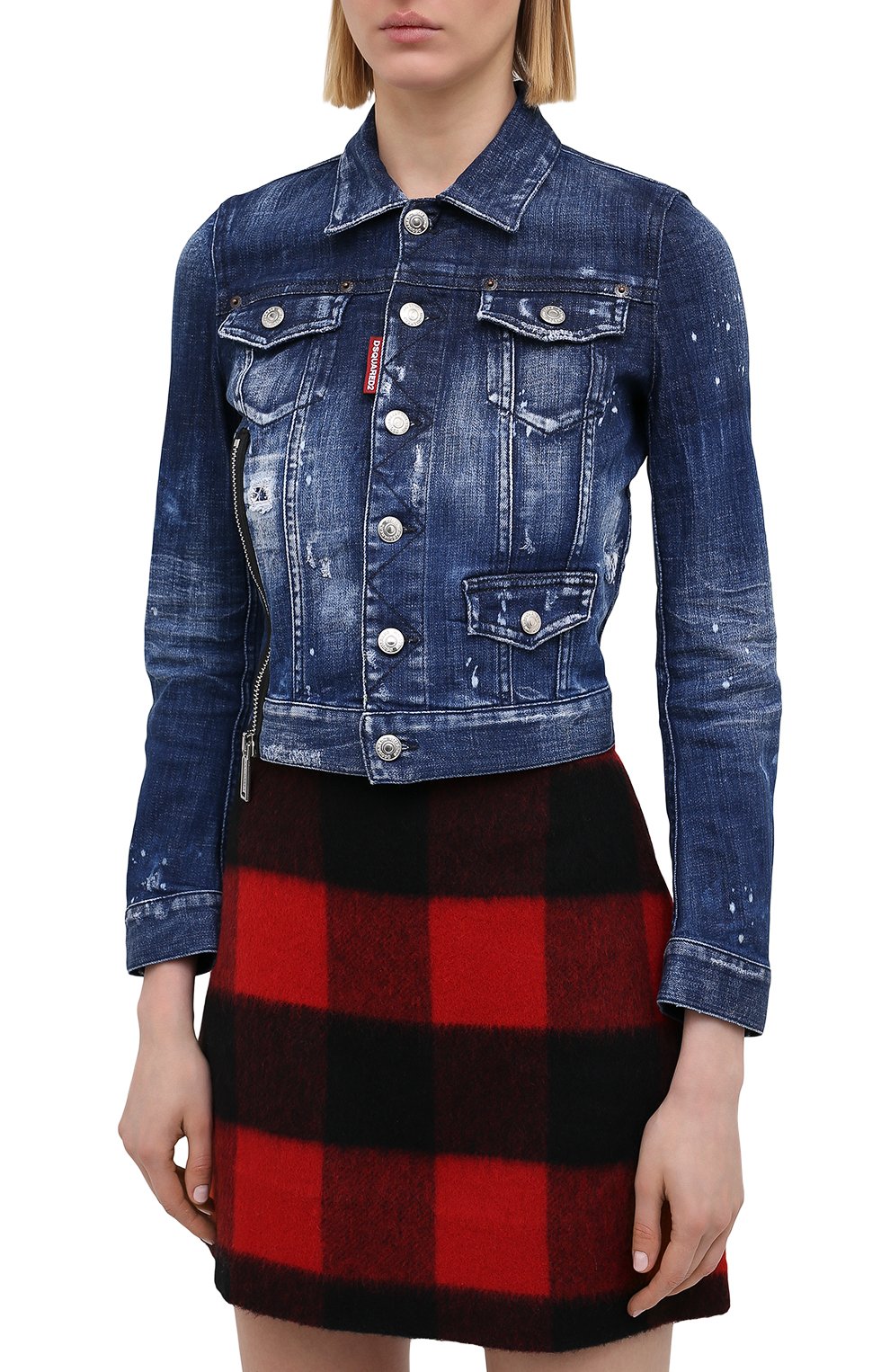 Джинсовая куртка DSQUARED2 синего цвета по цене 74850 руб., арт. S75AM0822/S30342, фото 3 Джинсовая куртка DSQUARED2, арт. S75AM0822/S30342, фото 3